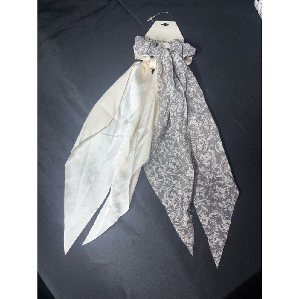 New 2 Neutral Scarf Scrunchie with Tails